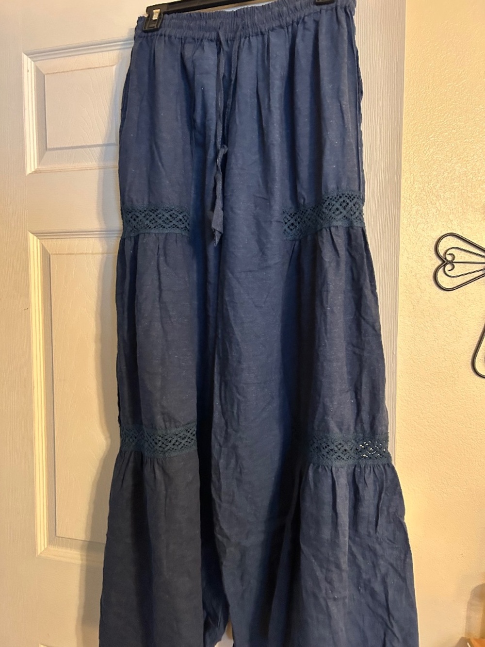 Cute linen and lace palazzo pants